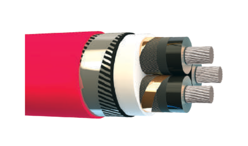 12/20 kV YAXC8VZ3V-R, XLPE Yalıtkanlı, Aluminyum İletkenli, Galvaniz Çelik Tel ve Bant Zırhlı, Üç Damar Orta Gerilim Enerji Kabloları