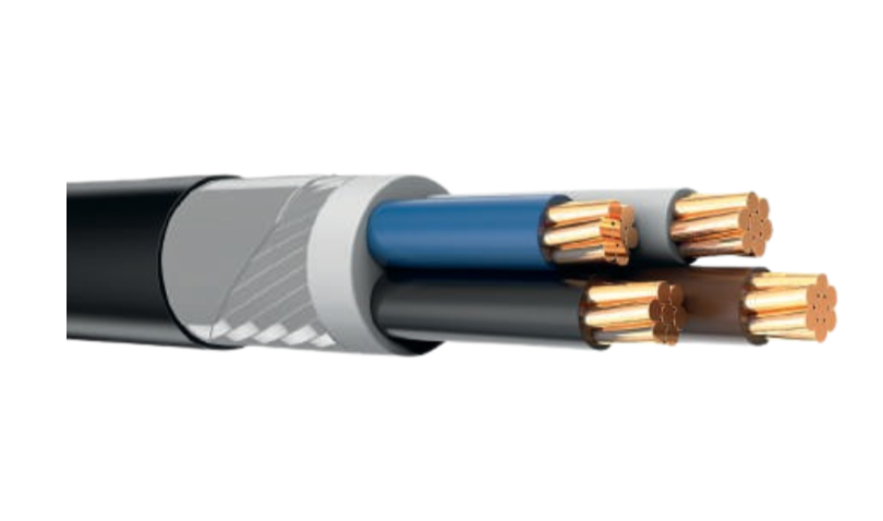0,6/1 kV NYFGbY, Çok Damarlı Enerji Kablosu, Bakır İletkenli, PVC izoleli, Çelik Tel ve Bant Zırhlı, PVC Kılıflı